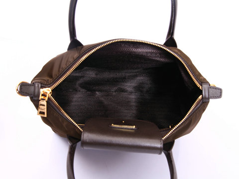 2014 Prada tessuto nylon shopper tote bag BN2107 dark coffee - Click Image to Close